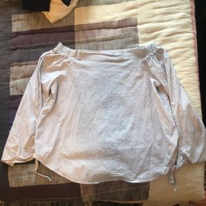 Off the Shoulder Striped Blouse